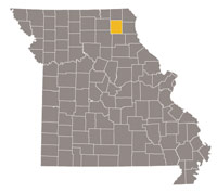 Missouri map with Knox county highlighted