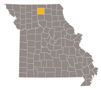 Missouri map with Sullivan County highlighted