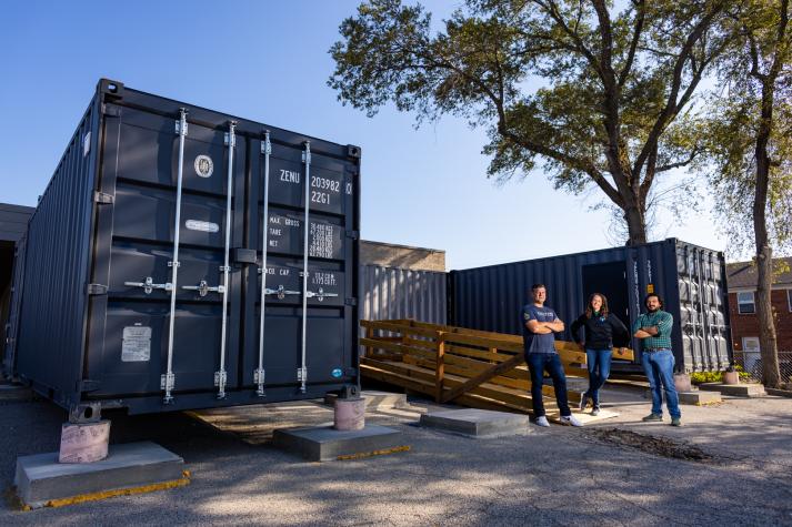 Three retrofitted trailers at 89th and Troost in Kansas City serve to teach veterans how to grow food without the usual constraints of temperature, water, sunlight, soil or location.  The trailers are near a community of 49 tiny homes for veterans. Photo 