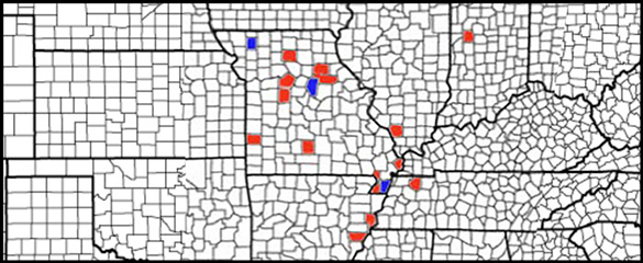 County map of inversion monitoring locations