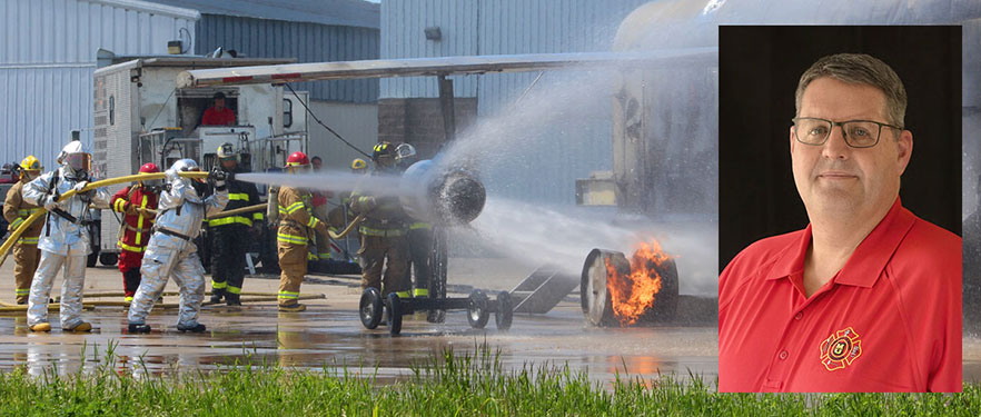 ARFF specialist Bruce Bjorge and fire fighters