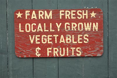 Farm fresh farmers market sign