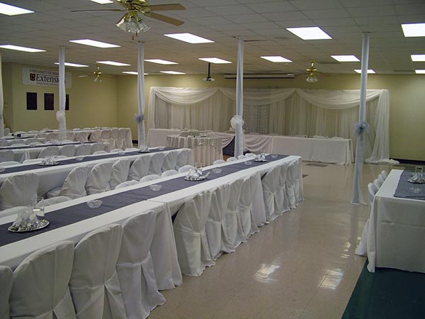 Cape Girardeau space decorated for a wedding reception