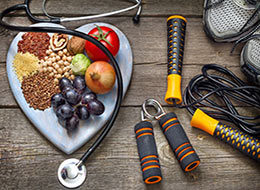 nutritious foods and workout gear