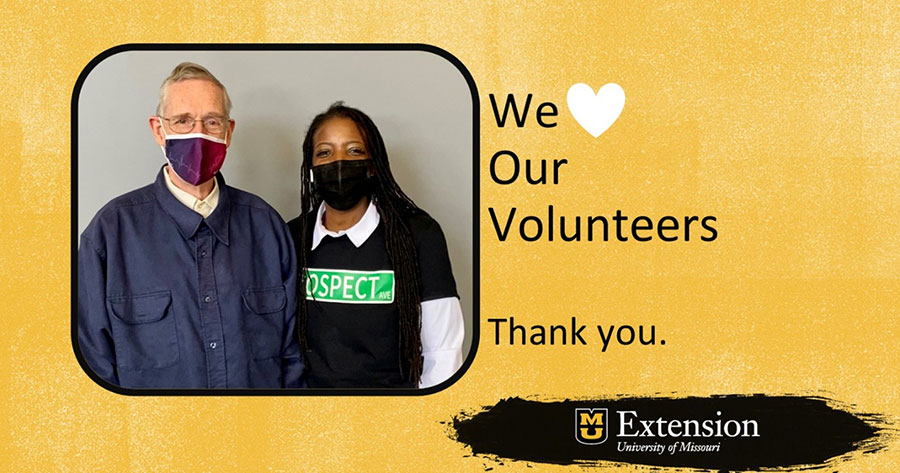 We love our volunteers. Thank you. Pictured: Tom Shank and Shannon Wooten