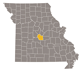 Map of Missouri with Miller county highlighted.