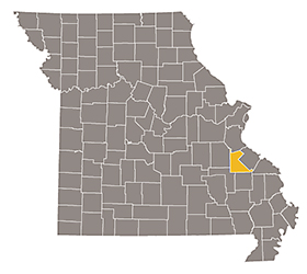 Map of Missouri with St. Francois county highlighted.