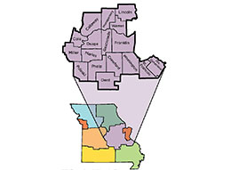 Link to a map of MU Extension's east central region