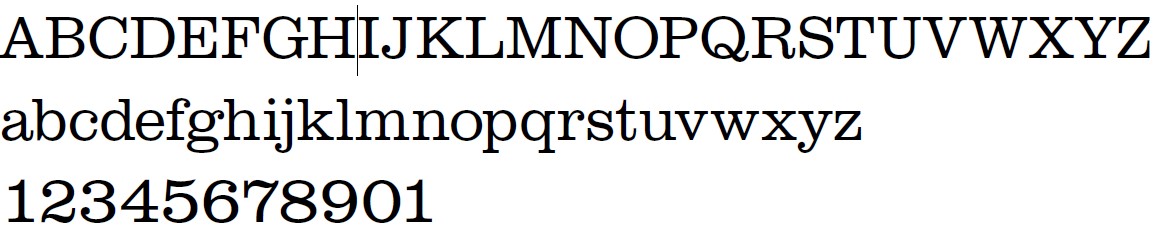 Clarendon URW Light font alphabet
