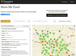 Screenshot of Show Me Food online tool