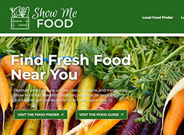 Screenshot of Show Me Food online tool