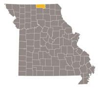 Missouri map with Putnam County highlighted.