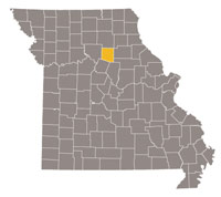 Missouri map with Randolph county highlighted