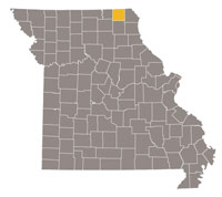 Missouri map with Scotland county highlighted