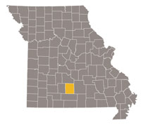Map of Missouri highlighting Wright County