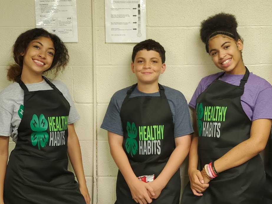 From left, siblings Tarrijeah P., Taii'Vionne P. and Tay'Jenae P. are members of the Healthy Habits 4-H SNAC club in Jackson County. This summer they made educational cooking-show-style videos to promote healthy habits to their peers.