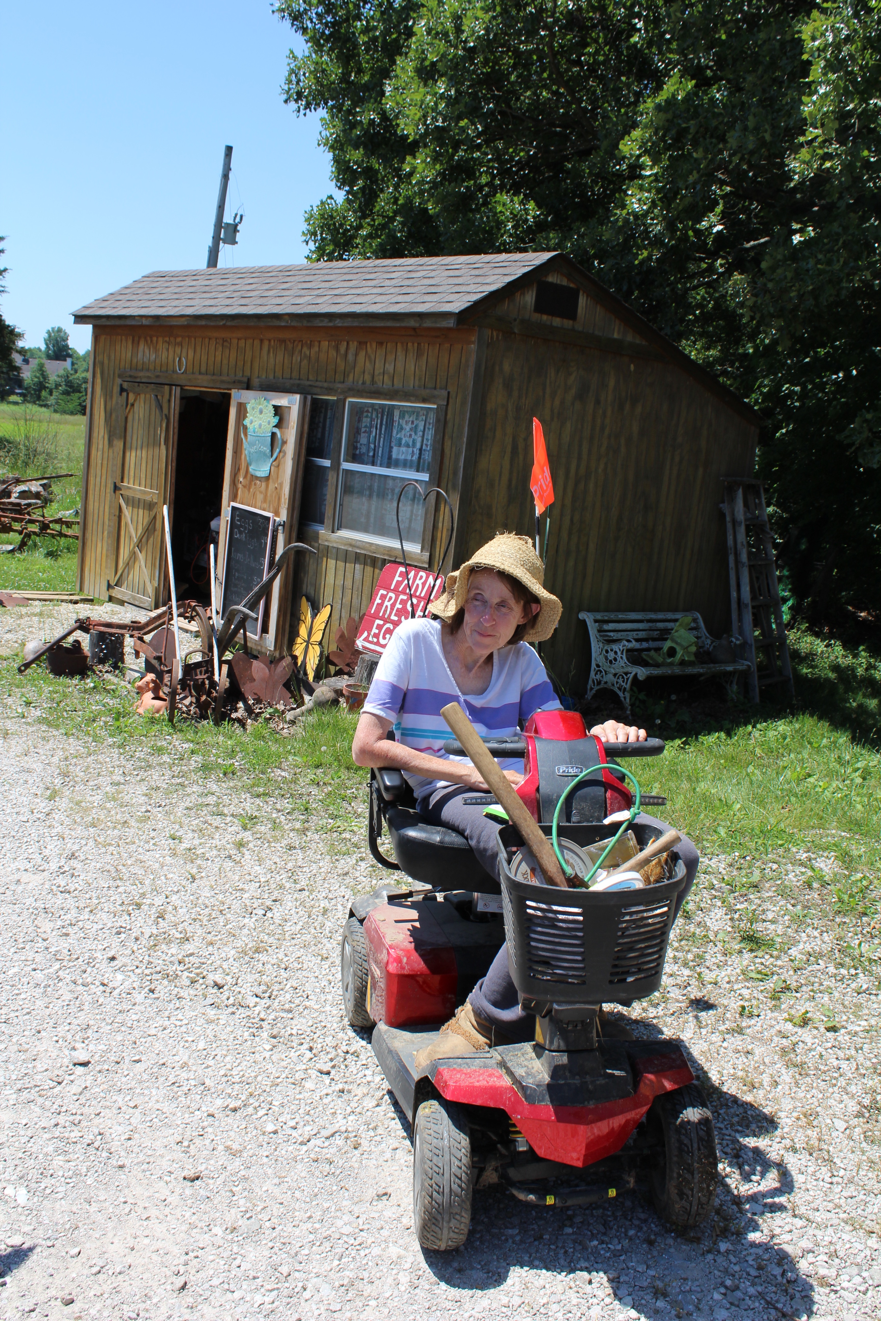 A small garden shed holds produce, eggs and jellies sought after by suburban St. Louis residents. Kim DaWaulter likes to share stories of where food comes from to visitors to her farm.