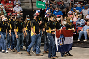Missouri 4-H youths at the opening of the 2021 4-H Shooting Sports National Championships in Grand Island, Neb.