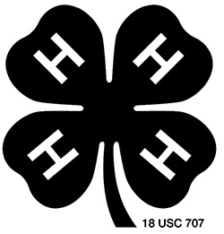 Black 4-H Clover logo