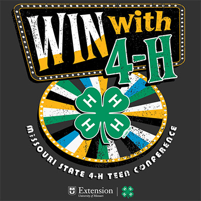 State 4-H Teen Conference logo, Win with 4-H