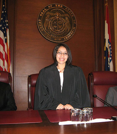 Legislative Academy participant wearing judges robes.