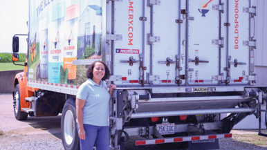 woman next to ice cream truck