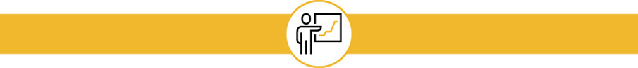 Icon of person standing at flip chart with graph