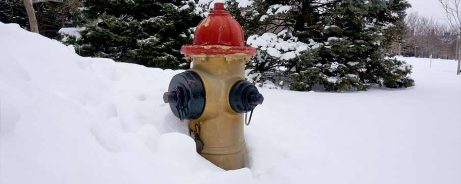 fire hydrant on a snowy street