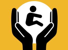 Icon of hands supporting a child