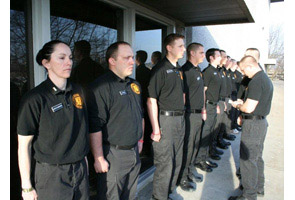 Inspection during the Law Enforcement Training Academy