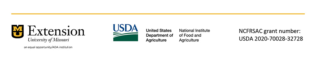 MU Extension and USDA logos and USDA grant number for grant that supports this program