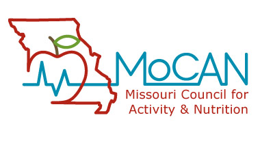 MOCAN logo - outline of the state of Missouri and an apple
