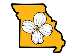 state of missouri with flower on it