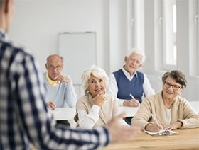 Older people enjoying a class