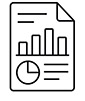Icon of report with text and graphs
