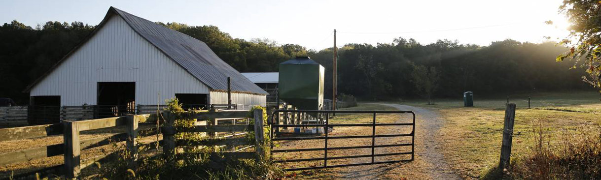 farm with open gate