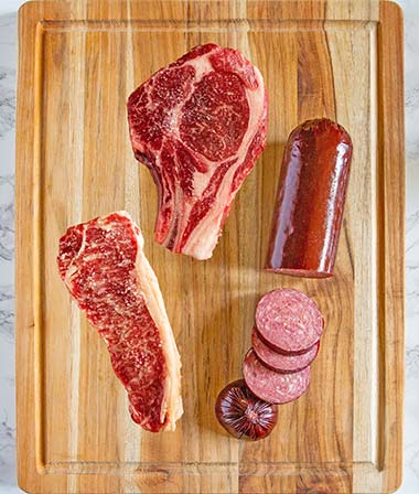 Steaks and summer sausage. Photo property of KC Cattle Company. Used with permission.