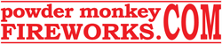 Powder Monkey Fireworks logo.