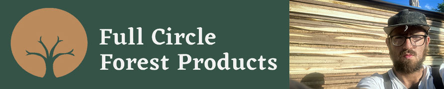 Full Circle Forest Products logo and owner Joshua Clarkweiss.