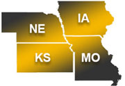 Kansas, Iowa, Missouri, Nebraska