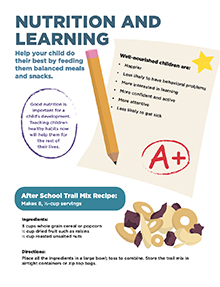 Nutrition and Learning handout