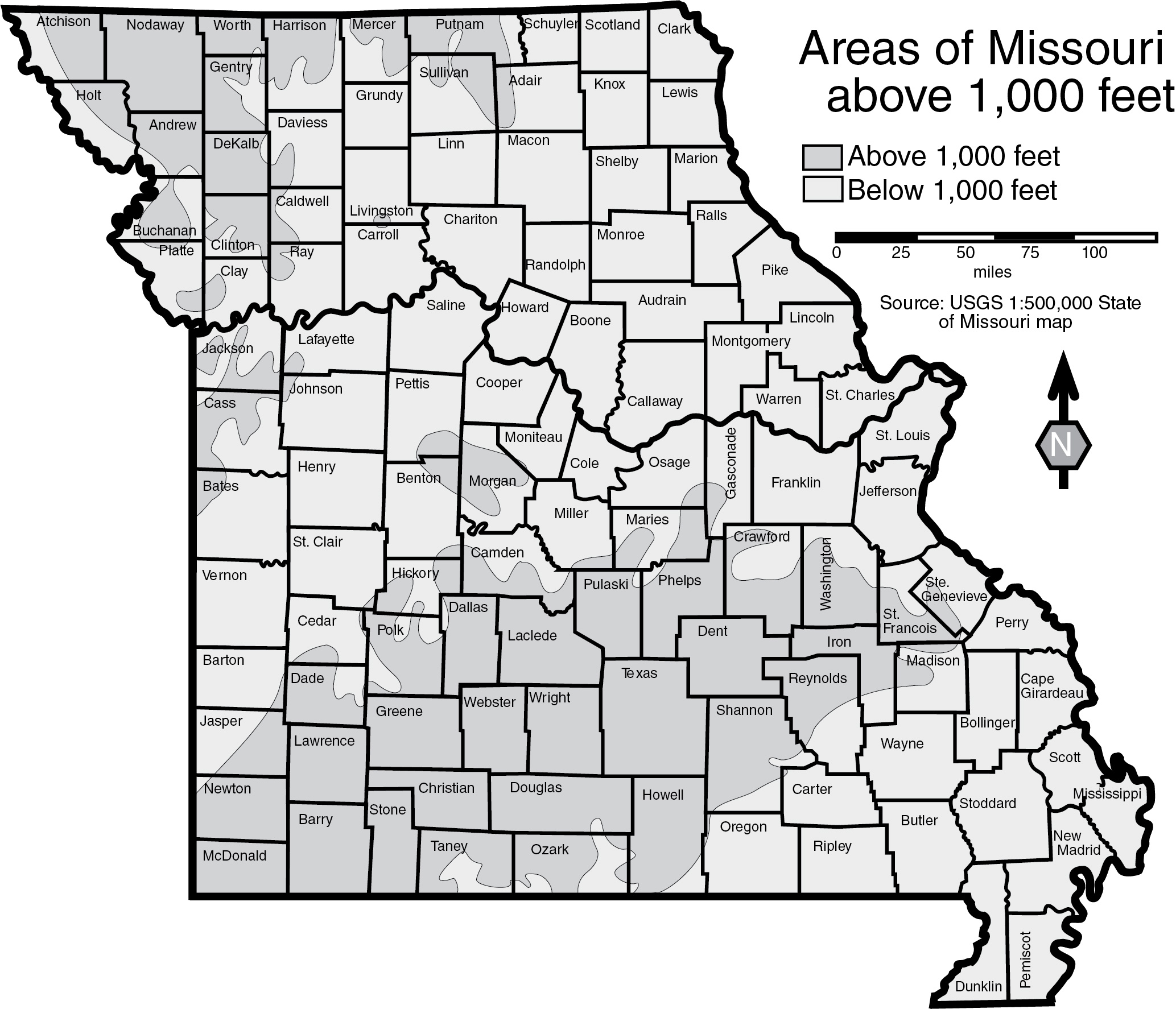 Missouri elevations