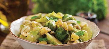 Brussels Sprouts with Apples and Onions