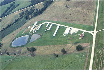 A livestock feeding operation site