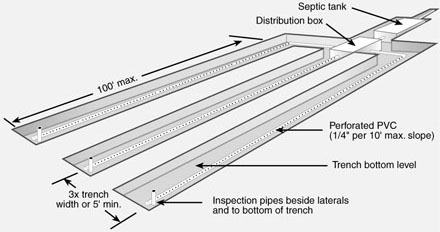 View of a typical absorption trench field