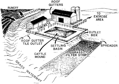 Typical livestock-lot runoff-management system