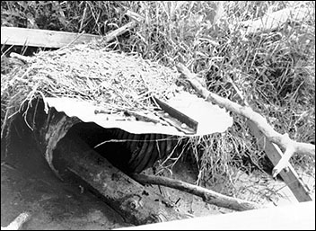 Remove debris from the pipe spillway inlet area.