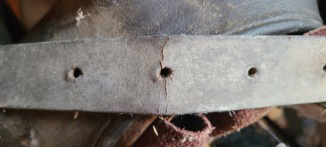 Dry rot and cracking on a tack.
