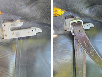 Safety release stirrup bars.
