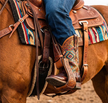 Close up of where a stirrup should be on the foot.